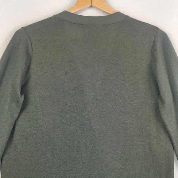 LOFT Cardigan Sweater Women M Olive Green Button Front Long Sleeve - Picture 5 of 10